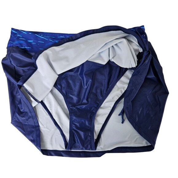 Rekita Womens Plus XXL Blue Ombre Tankini Swimsuit Skirt Bottom Adj Halter Neck - Picture 7 of 11